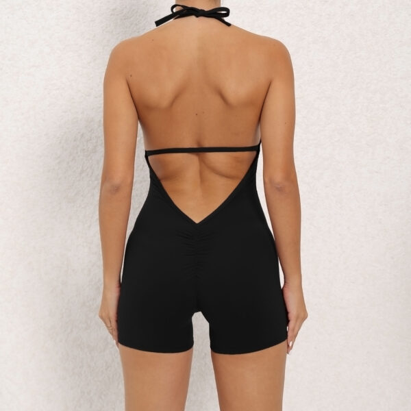 Yoga Pants Halter Neck Jumpsuit Beauty Back Shorts High Elastic One-piece Fitness For Womens Clothing - Image 9